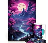 Retro Fantasy Landscape 1000 Pieces Jigsaws Adults Puzzles Think Smart Toy Home Activity Smooth Cut Xmas Surprise (38x26cm)