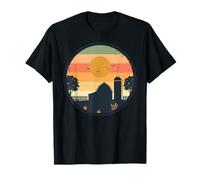 Retro Farm Barn Sunset Farmer Country Fun Life Rural Living T-Shirt