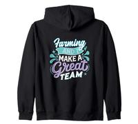 Retro Farming and I Make a Great Team Vintage Farmer Life Zip Hoodie