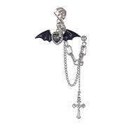 Retro Fashion Devil Crossed Chain Pendant Earrings, Ladies