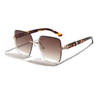 -Retro Fashion Oversize Square Rimless Sunglasses For Women Men Sun Glasses Classic Vintage UV400 Outdoor Shades 2026