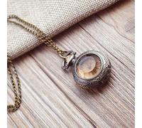 Retro Fashion Trend Tea Mirror Mirror Pocket Watch Female Retro flip Ladies Necklace Jewelry Gift Decorate Gift for Father