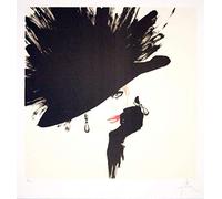 Retro Fashion Woman in Black Hat Rene Gruau 1989 Wall Art Photo Picture Print Poster A4