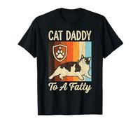 Retro Fat Chonk Dad Funny Cat Daddy to A Fatty T-Shirt