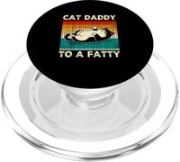 Retro Fat Chonk Dad Lazy Cat Daddy To A Fatty Pet Humor PopSockets PopGrip for MagSafe