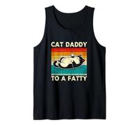 Retro Fat Chonk Dad Lazy Cat Daddy to A Fatty Pet Humor Tank Top