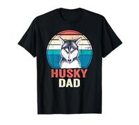 Retro Father's Day Husky Dad - Vintage Siberian Husky Dad T-Shirt