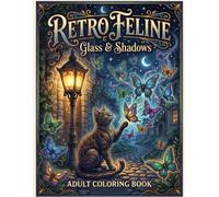 Retro Feline: Glass & Shadows: An Adult Coloring Book with Stained Glass Cats, Glowing Lanterns, and Vintage Aesthetic Art for Relaxation