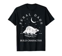 Retro Feral Dads Build Character Father's Day Raccoon Lovers T-Shirt