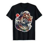 Retro Fierce Tiger Japanese Wave Art Graphic Women Men Y2K Value Graphic T-Shirt