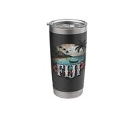 Retro Fiji Landscape Vintage Souvenir Stainless Steel Insulated Tumbler