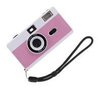 Retro Film Camera Built Flash Vintage Reusable Camera Lightweight Simple Design for Photography Enthusiasts and Beginners in White Pink Purple