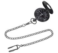 Retro Fine Workmanship with Roman Arabic Numerals Dial and Thick Metal Chain Round Classic Pocket Watch for Stylish Men, for Vintage Costume or Daily Use
