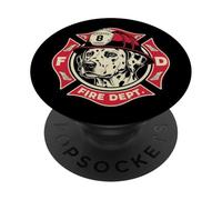 Retro Firefighter Dalmatian Dog Helmet Fire Dept Emblem PopSockets Adhesive PopGrip