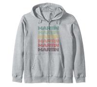Retro First Name MARTÍN Spanish Boy Birthday Nametag Zip Hoodie