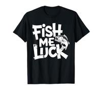 Retro Fish Me Luck Funny Fishing Joke Pun Fishermen Lucky T-Shirt