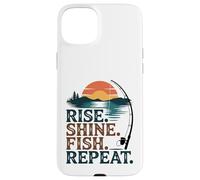 Retro Fishing Graphic Sunset Illustration Case for iPhone 15 Plus