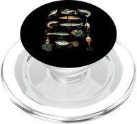 Retro Fishing Lures Fish Bait Collection Fisherman PopSockets PopGrip for MagSafe