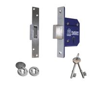 Retro FIT 67mm 5 Lever Dead Lock British Standard BS3621 Satin Stainless Steel
