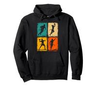 Retro Flag Football Player Grunge Pop Art Design Pullover Hoodie
