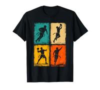 Retro Flag Football Player Grunge Pop Art Design T-Shirt