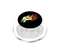 Retro Flame Dragon and Snake - Gothic Biker Graphic PopSockets PopGrip for MagSafe