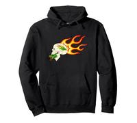 Retro Flame Dragon and Snake - Gothic Biker Graphic Pullover Hoodie