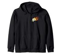 Retro Flame Dragon and Snake - Gothic Biker Graphic Zip Hoodie