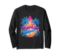 Retro Flamingo Sunset Paradise Long Sleeve T-Shirt