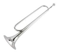 Retro Flat Bugle Call Trumpet Cavalry Horn Brass Musical Instrument Youth Horn with Mouthpiece for School Band Cavalry Orchestra