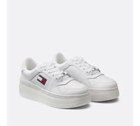 Retro Flatform Leather Trainers White