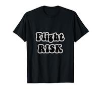 Retro Flight Risk in Black and White T-Shirt