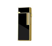 Retro Flip Butane Lighter - Vintage Engraved Metal Side-Slide Lighter with Windproof Spray and Soft Flame, for Collectors