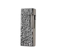 Retro Flip Butane Lighter - Vintage Engraved Metal Side-Slide Lighter with Windproof Spray and Soft Flame, for Collectors