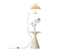 Retro Floor Lamp, 3-Way Dimmable Light with Shelves & Side Table, Elegant Pleated Shade for Living Room, Bedroom & Office Decor
