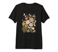 Retro Floral Animal Print Butterfly Boho Flowers Aesthetic Premium T-Shirt