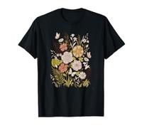 Retro Floral Animal Print Butterfly Boho Flowers Aesthetic T-Shirt