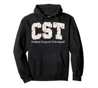 Retro Floral Certified Surgical Technologist CST Nurse Grad Pullover Hoodie