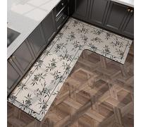 Retro Floral Corner Sink MatNonSlip Waterproof Diatom Mud Kitchen Rug Absent LSd Floor Mat for Easy Cleaning in Kitchen Bathroom Laundry Room