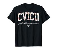 Retro Floral CVICU Pediatric Nurse Pediatric Cardiac ICU T-Shirt