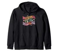 Retro Floral Maternal Fetal Medicine MFM Physician Assistant Zip Hoodie