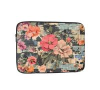 Retro Floral Patchwork Patterned Laptop Case - 12 inch Slim and Portable, Suitable for Office Travel and Commute