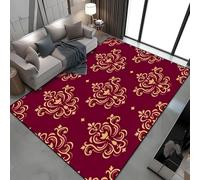 Retro Floral Pattern Area Rug 3D Printed Carpet Floor Mat For Living Room And Bedroom Home Decoration 140 X 200 Cm - Polyester Soft Touch Easy Clean, Stain Resistant With Rubber Backing -64497524943