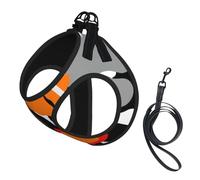 Retro Floral Pattern Print Small Dog Harness And Leash Set, Adjustable Soft Vest With 360° Reflective Straps For Cats Puppy