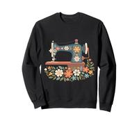 Retro Floral Sewing Machine Sew Blessed Quilting Lovers Sweatshirt