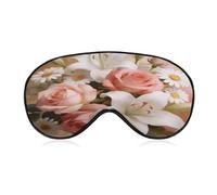 Retro Floral Sleep Mask Block Light Eye Sleep Shade Cover Comfortable Lightweight Sleeping Blindfold Soft Breathable Night Eye Cover Adjustable Band Eye Mask for Men Women