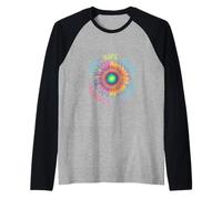 Retro Floral Sunflower Design Featuring Human Rights Peace Raglan Baseball Tee