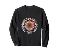 Retro Floral Sunflower Design Featuring Human Rights Peace Sweatshirt