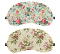 Retro Flower 2-Pack Eye Patch and Eye Masks Set, Light-Blocking, Soft, Breathable Sleep Mask Kit