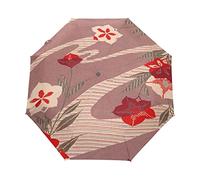 Retro Flower Artistic Floral Umbrella Windproof Automatic Foldable Umbrells Auto Open Close for Men Women Kids